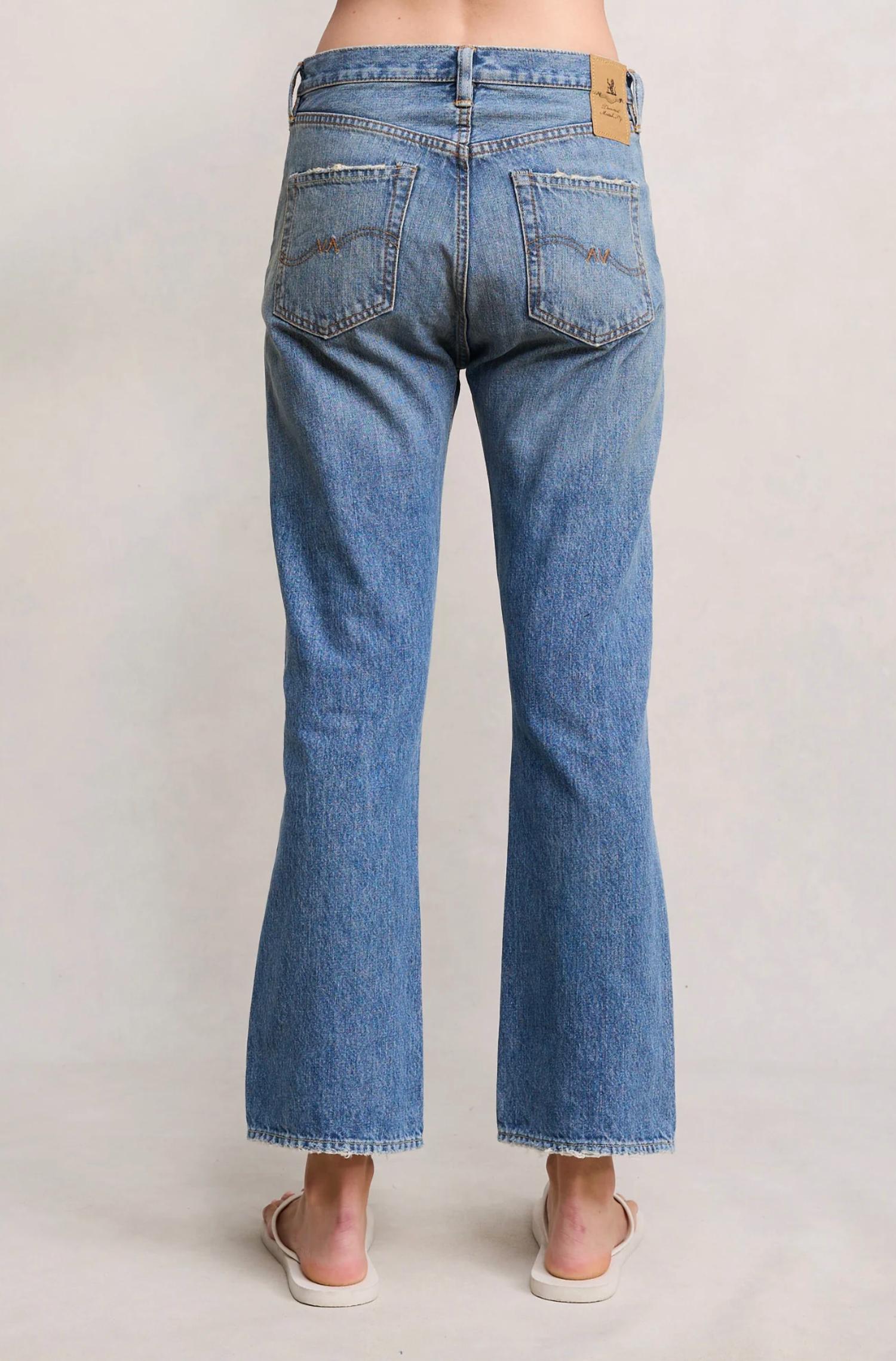 DENIMIST Jaclyn Slim Kick Jean in rehan blue - women's jeans - detail view