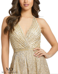 Mac Duggal - Strappy Back V-neck Romper