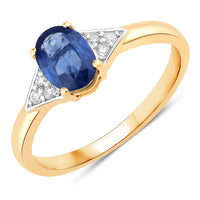 Diana M Jewels Women's Oval Natural Sapphire Fashion Ring (1.01 Ct) - Petite in 14k yellow gold - women's jewelry