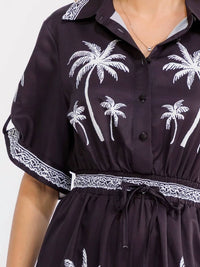 Little Secret Of Mine - Palm Print Wide Leg Jumpsuit