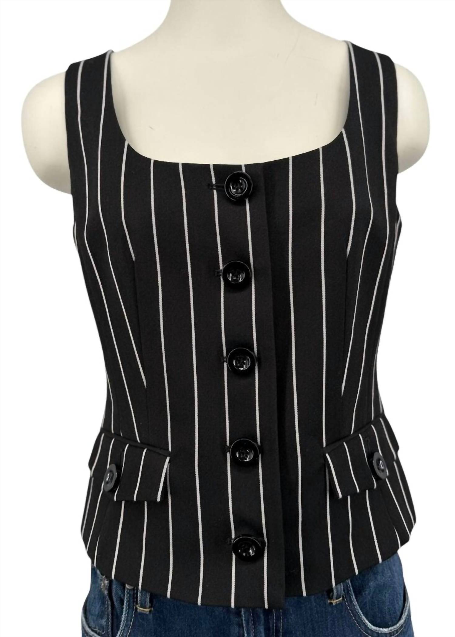 Toccin - Women's Striped Scoop Vest