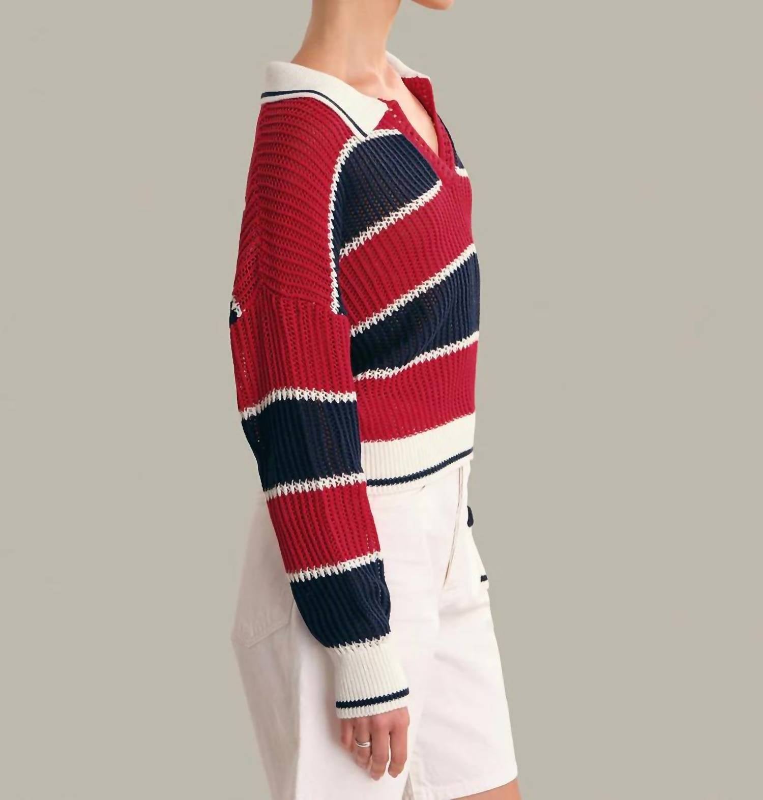 525 America - Alexa Rugby Stripe Polo Pullover