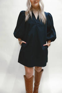 Sugarlips - Victoria Shift Split Neck Mini Dress