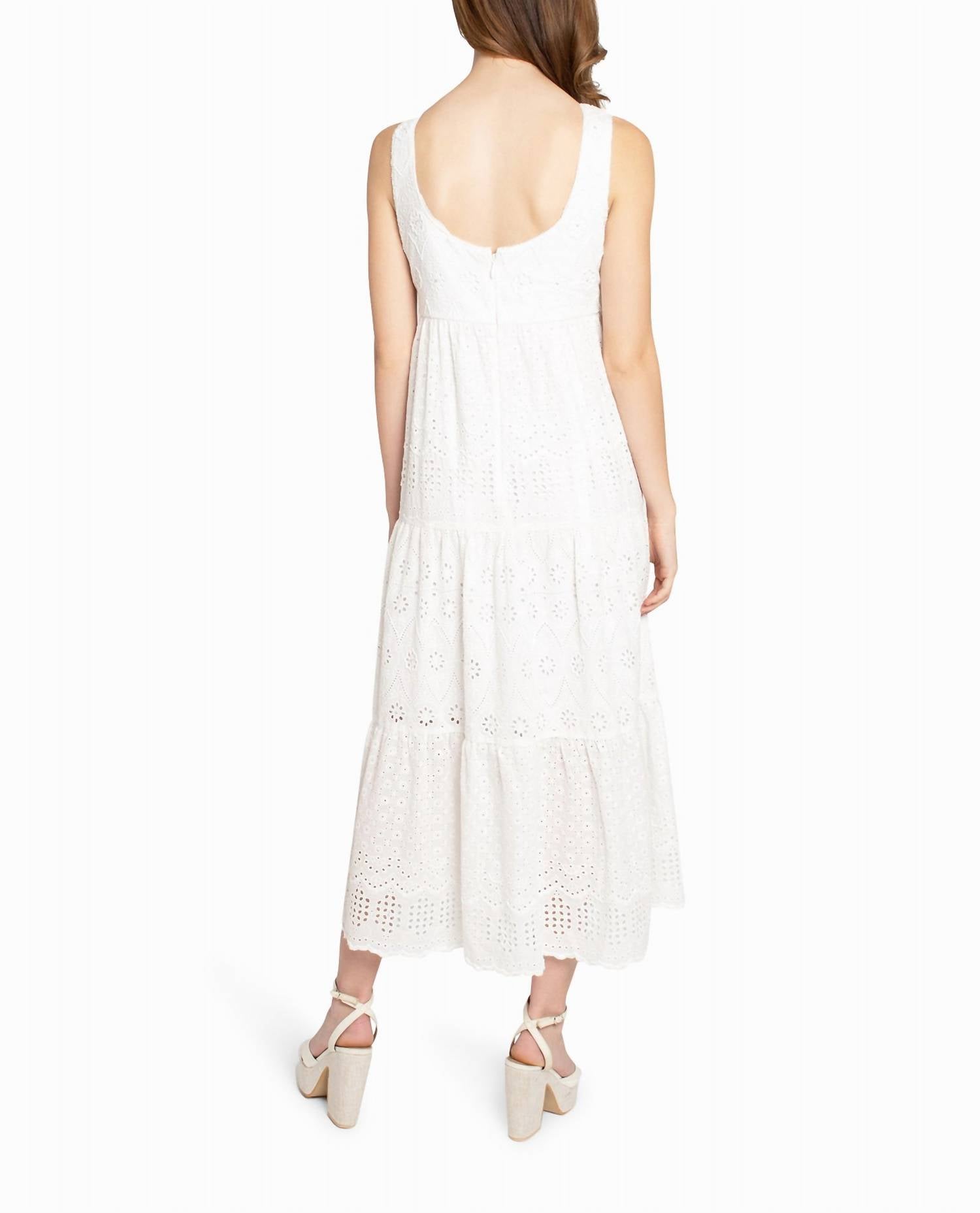 Nicole Miller - Embellished Eyelet Maxi Dress