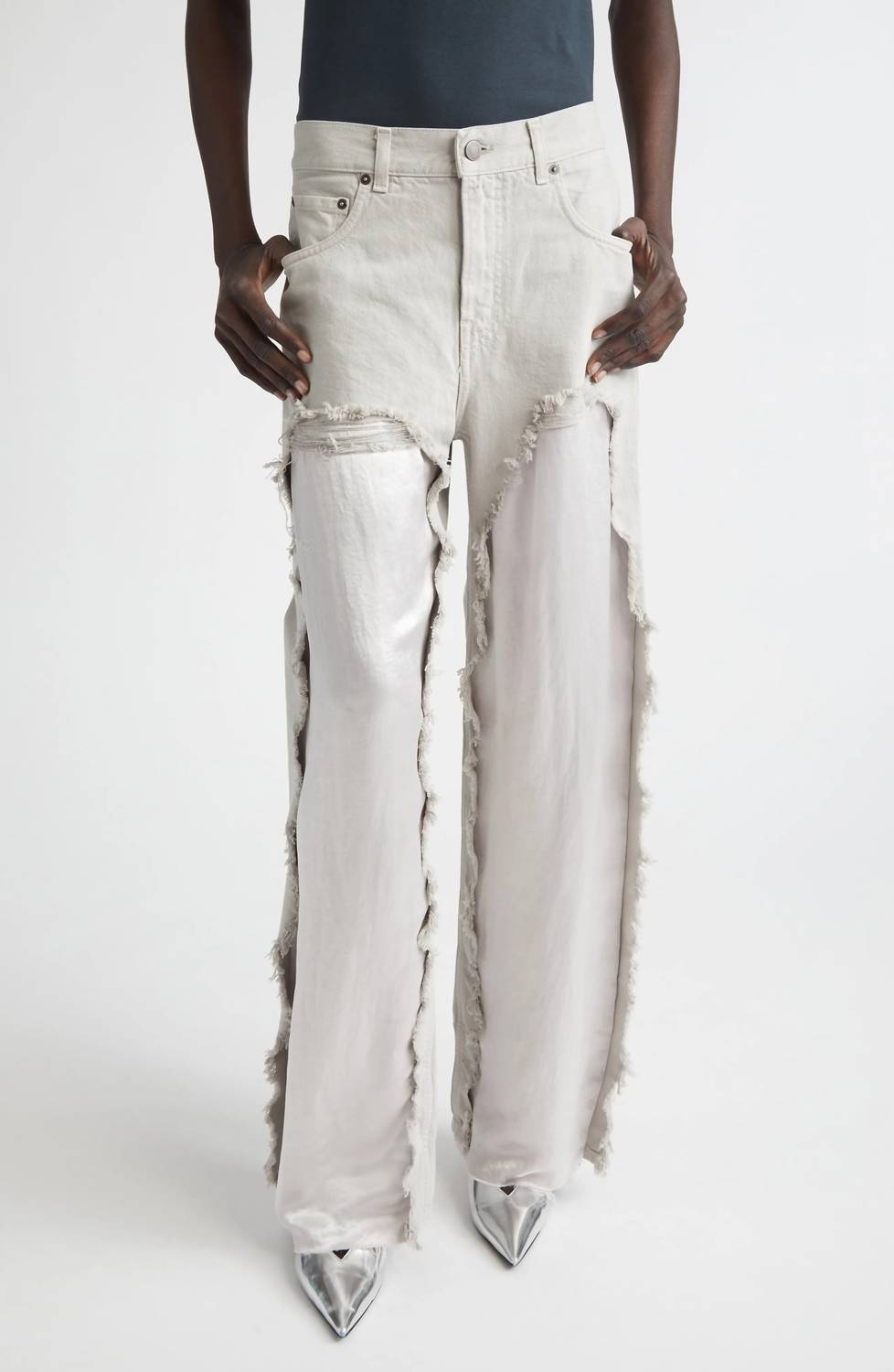 Haikure Bonnie Satin Bull Jean in ice grey - women's jeans
