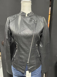 Coalition LA Women's Leather Jacket in black - women's jacket - alternate view