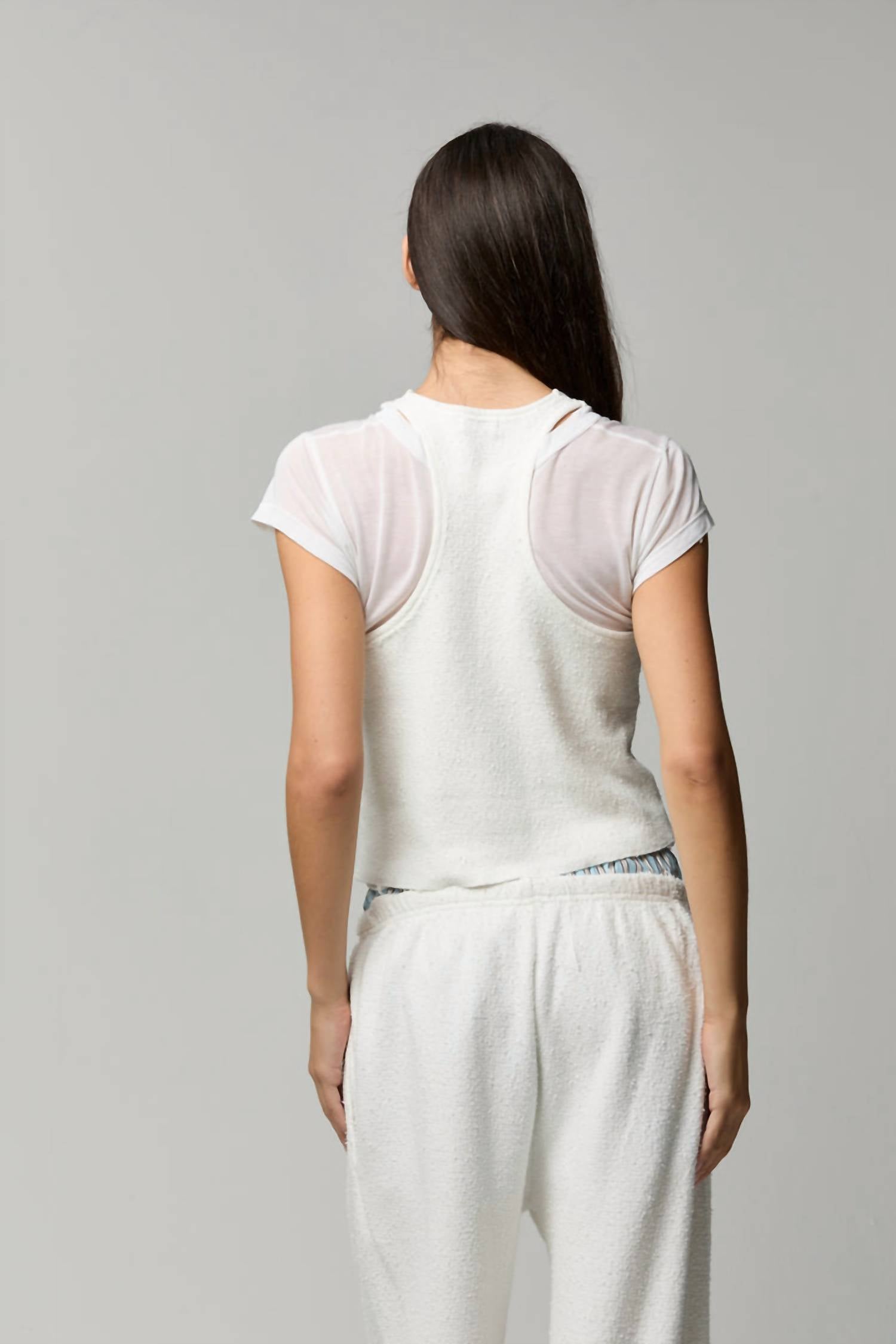 Asher Agnes Boucle Sweatpants in off white - women's pants - alternate view
