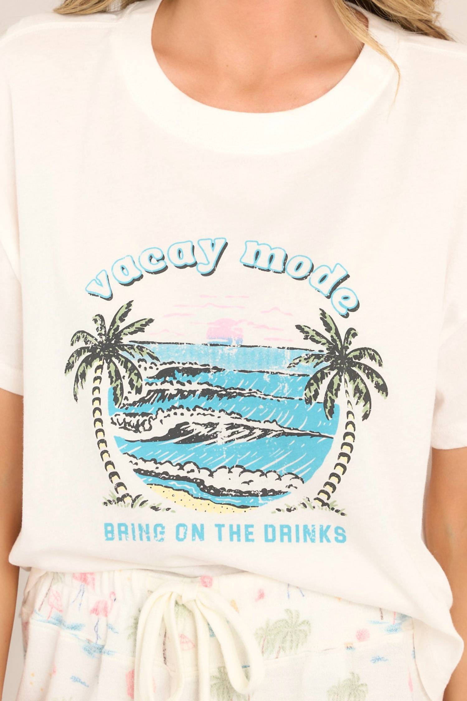 Z Supply Vacay Mode Tee in cloud dancer - women's t-shirt - view 5
