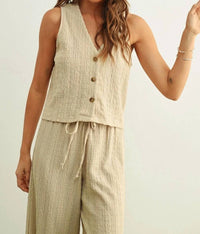Miou Muse - Textured Waistcoat Top