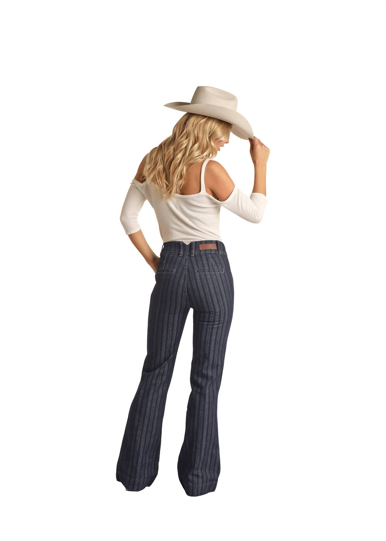 Rock & Roll Denim - Jacquard High Rise Trouser Jean