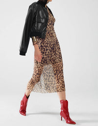 61 Jane Bodycon Midi Dress in leopard print - women's dress - alternate view