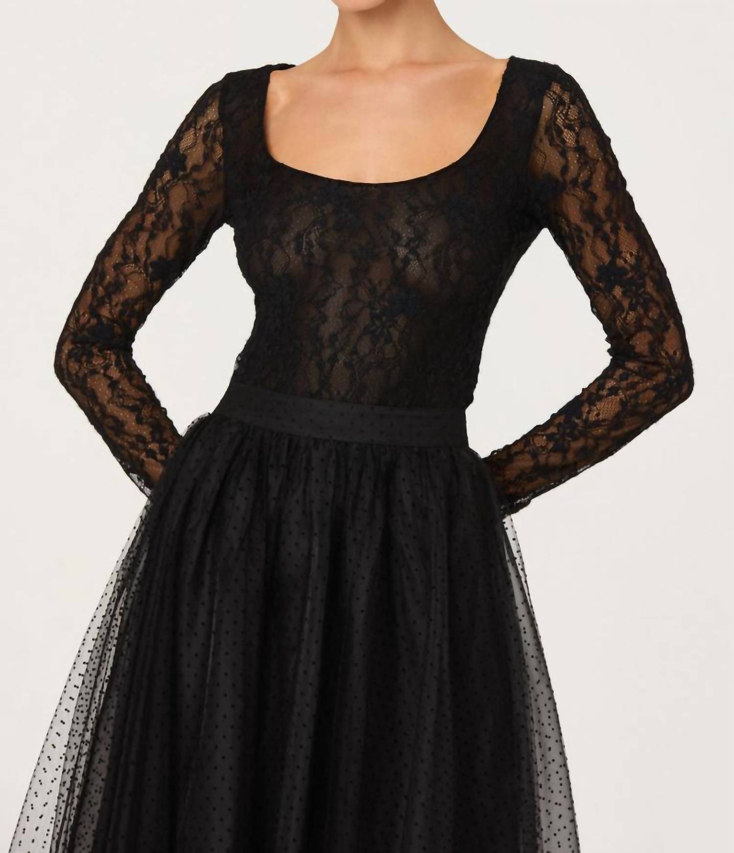 ASTR Haniya Bodysuit in black - women's shirt