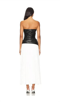 Jonathan Simkhai - Arie Faux Leather Bustier Midi Dress