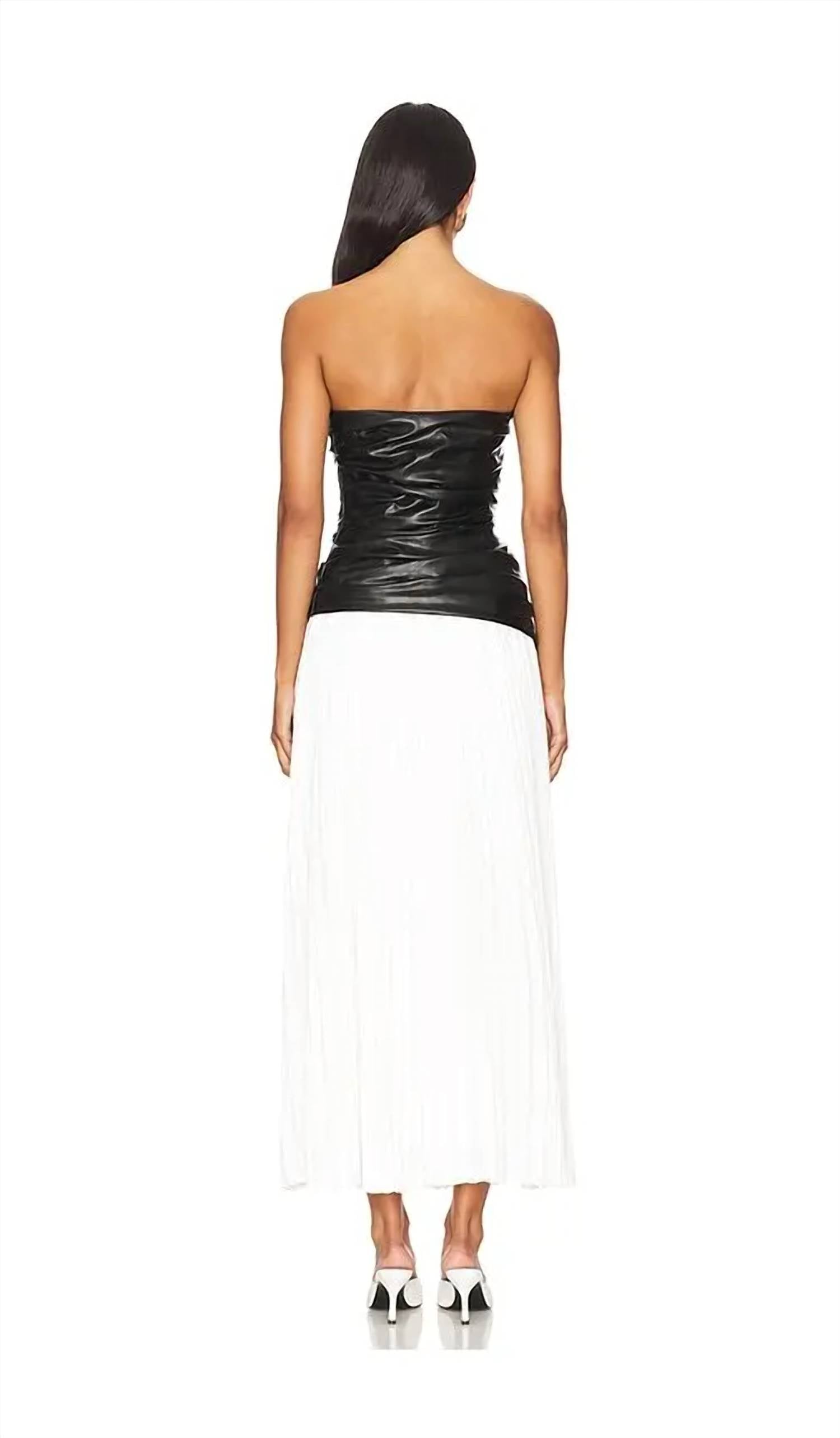 Jonathan Simkhai - Arie Faux Leather Bustier Midi Dress