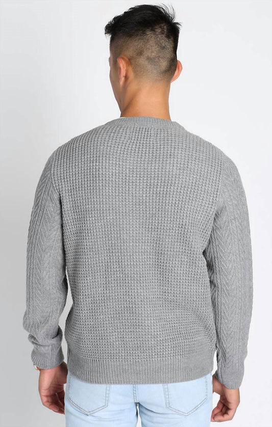 Jachs New York - Mixed Stitch Waffle Crewneck Sweater