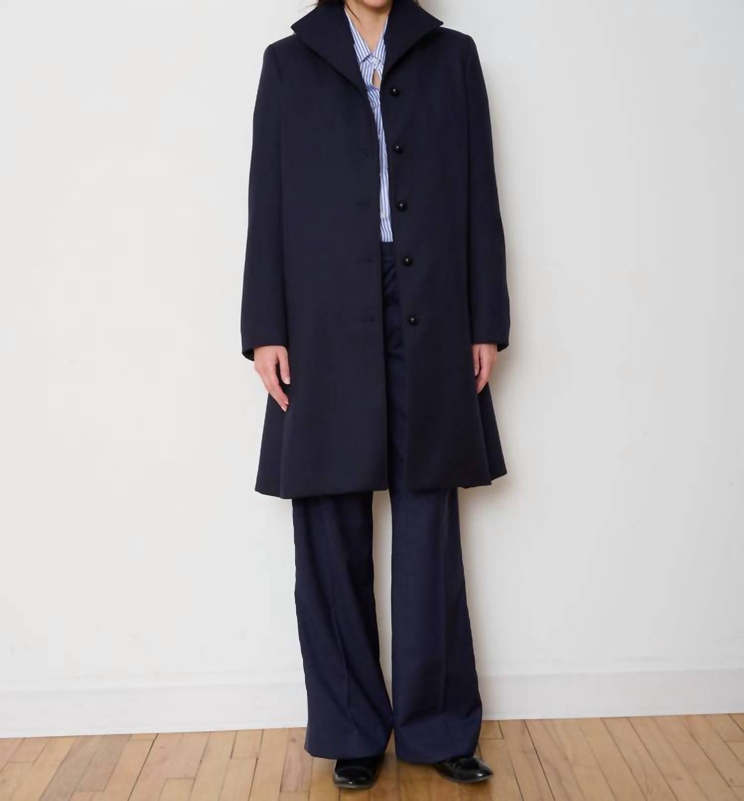 WE-AR4 Gatsby Classic Slim Fit Coat in navy - women's jacket - view 4