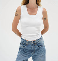 Lna - Deep U Ribbed Tank Top
