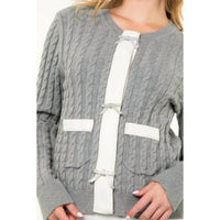 Thml - Rib Knit Bow Cardigan