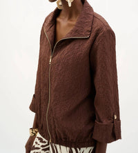 Joseph Ribkoff - Textured Zip Front Bomber Jacket