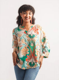 Papillon - Abstract Top With Rounded Hem