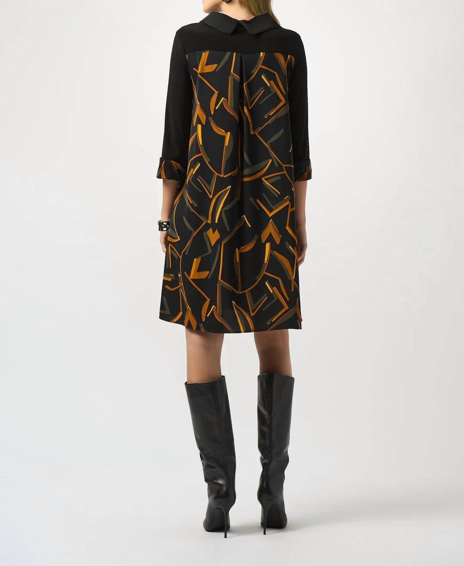 Joseph Ribkoff - Abstract Print 3/4 Sleeves Dress