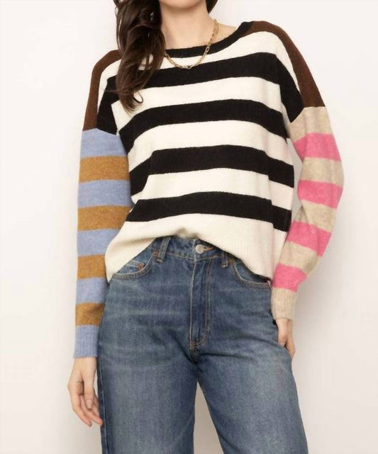 Central Park West - Deacon Striped Crew Sweater