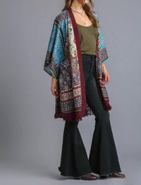 Umgee - Mix Kimono With Fringe