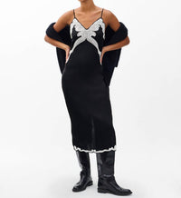 Rag & Bone Ann Embroidered Slip Dress in black - women's dress - view 4