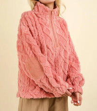 Very J - Feeling Cozy Textured Fleece Pullover Jacket