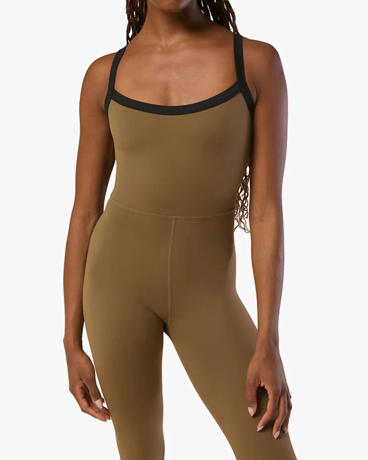 We Wore What - Contrast Strap Scoopneck Jumpsuit