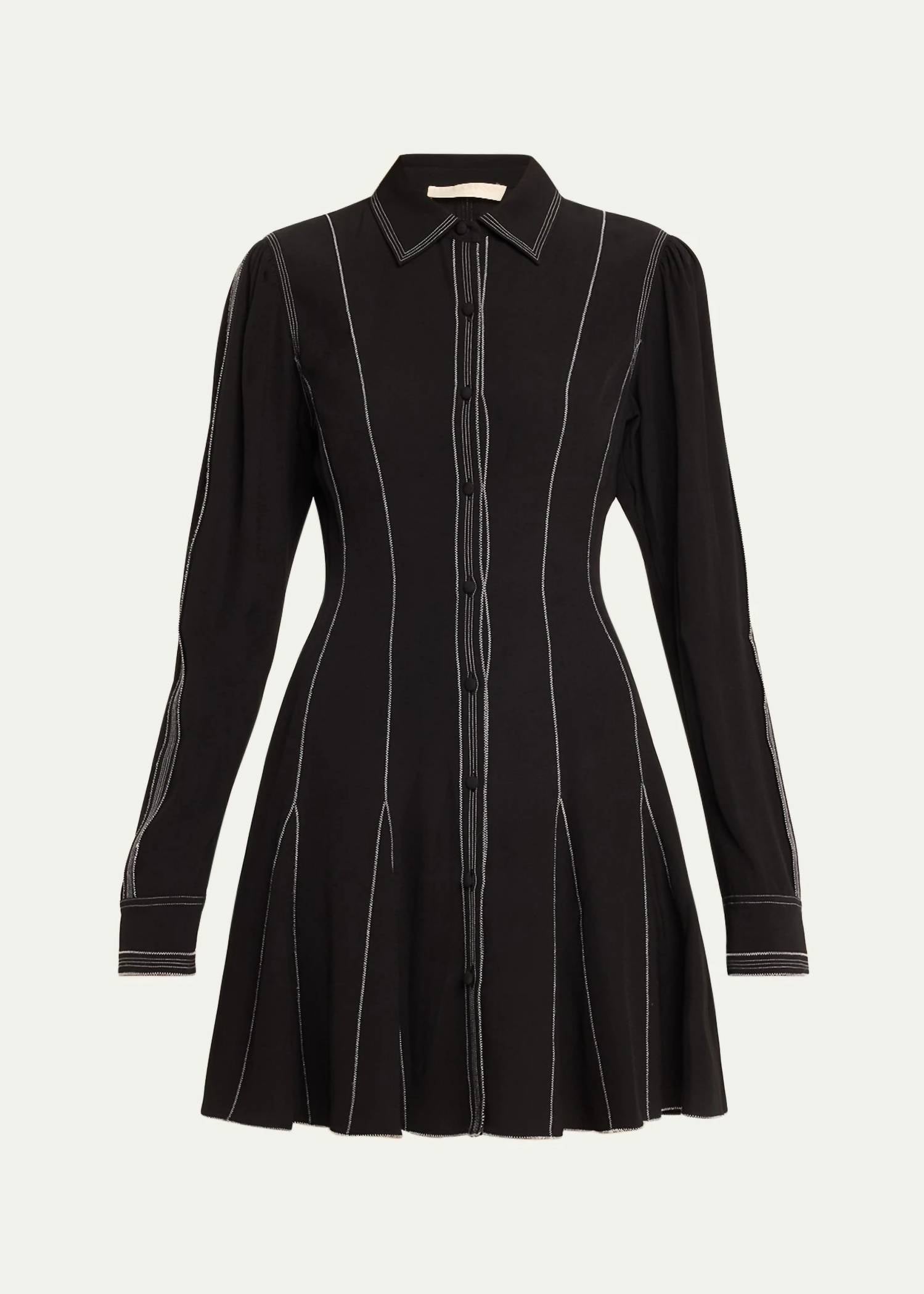 Ulla Johnson - Roanne Topstitched Button Front Mini Dress