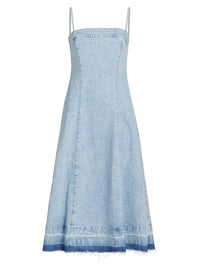 JONATHAN SIMKHAI Clarissa Denim A-line Midi-dress in del mar - women's dress - view 4