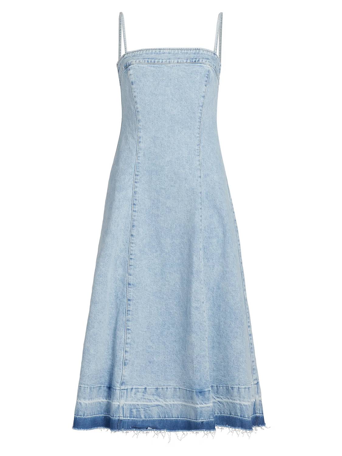 JONATHAN SIMKHAI Clarissa Denim A-line Midi-dress in del mar - women's dress - view 4