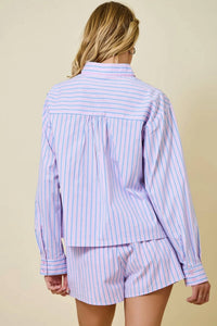 Day + Moon - Striped Button Down Collared Set