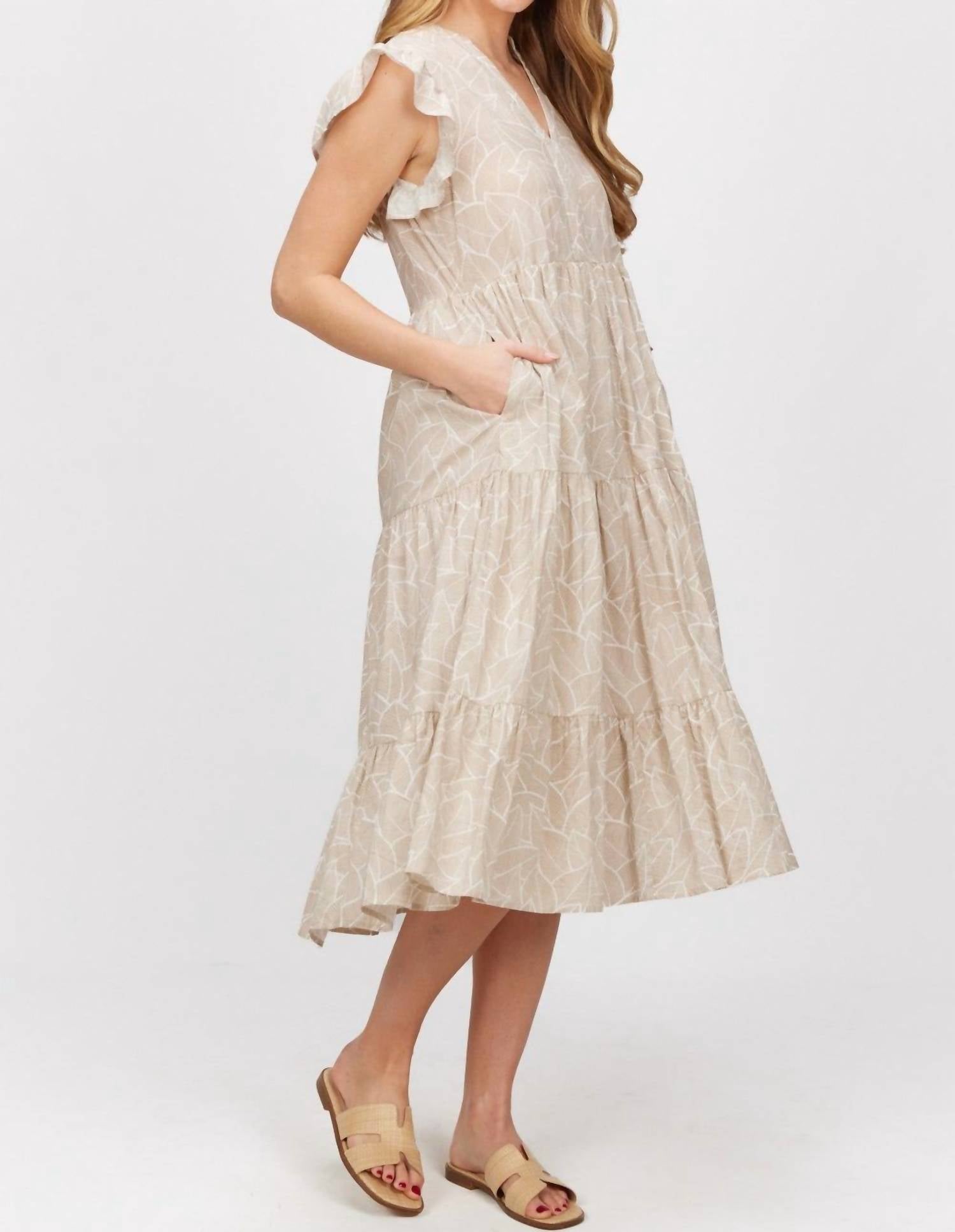Before You Collection - Leaf Print Midi Dress