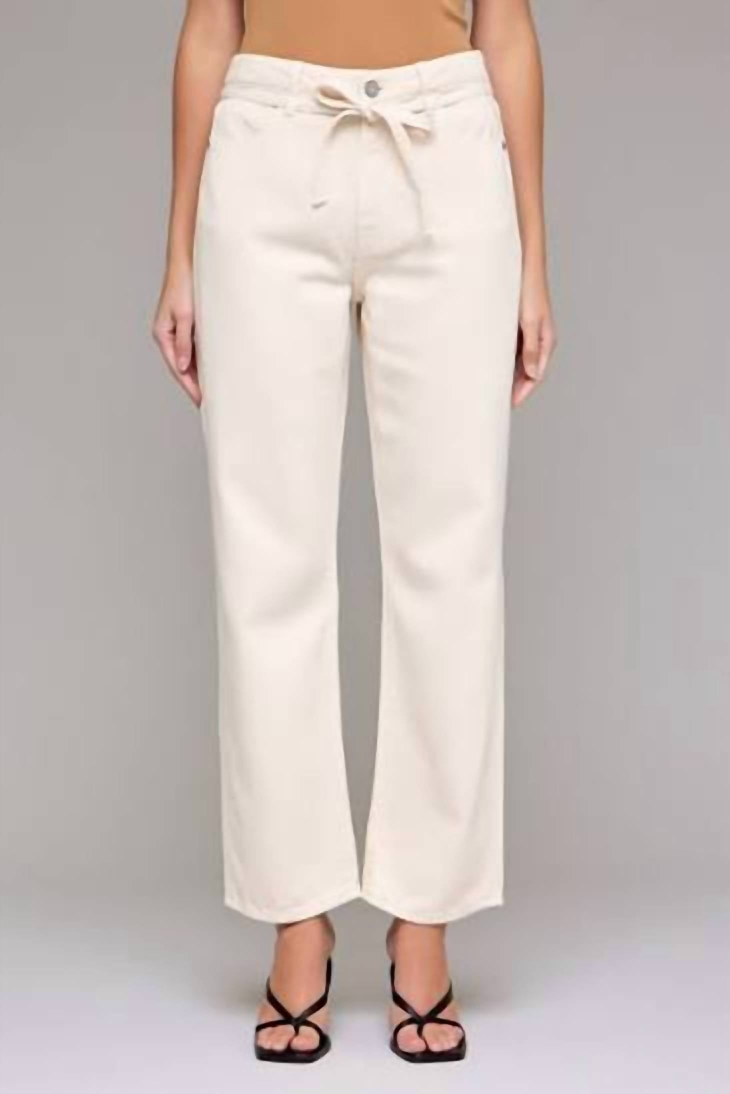 Hidden - Women's Ella Tie Waist Wide Straight Pants