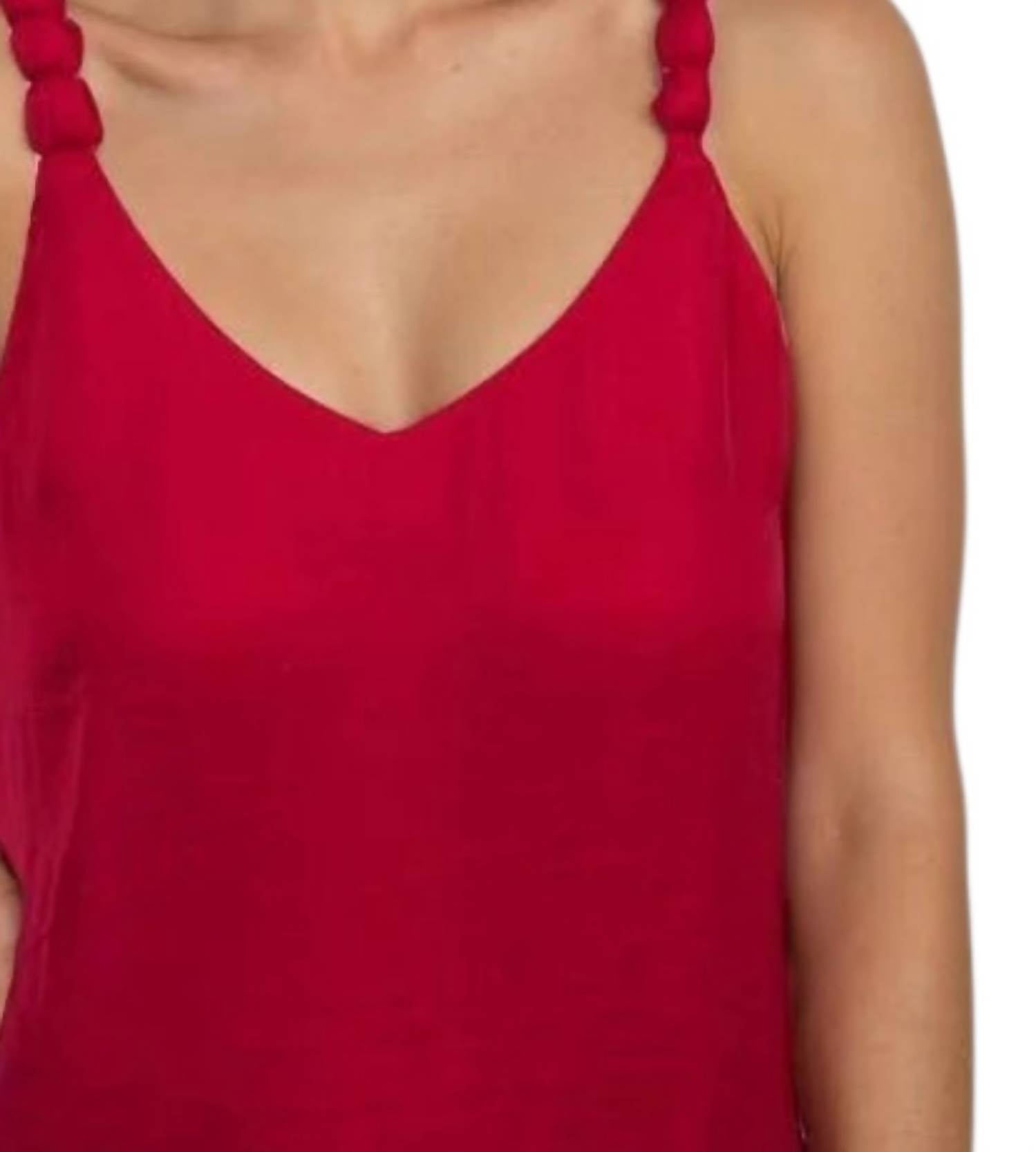 Naked Zebra - Scarlet Hour V Neck Blouse