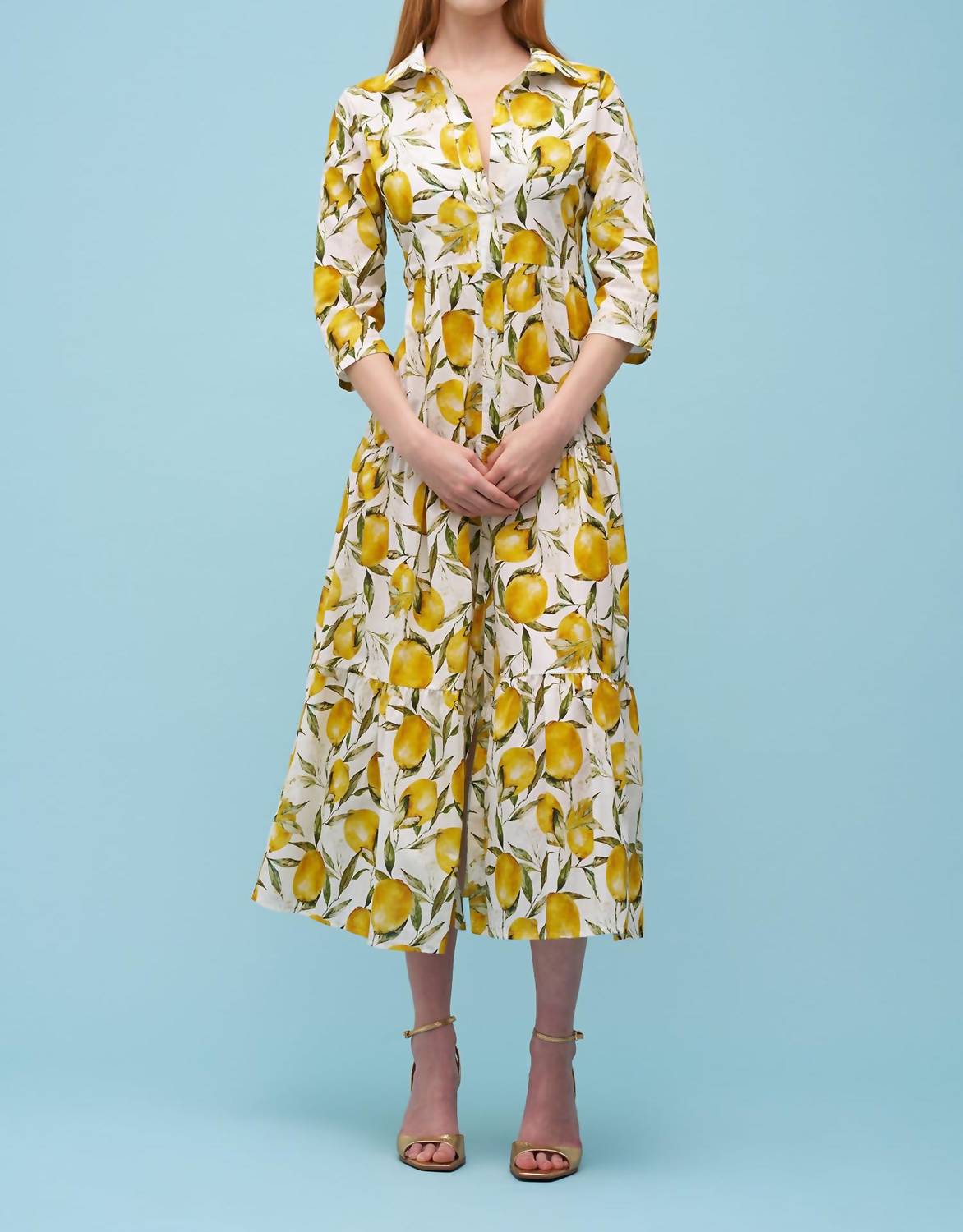 Astrid - LEMON PRINT WOVEN MAXI DRESS