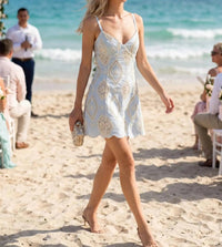 Baby Pink - Resort Lace Fit & Flare Mini Dress