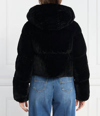 Elisabetta Franchi - Cropped Velvet Down Jacket