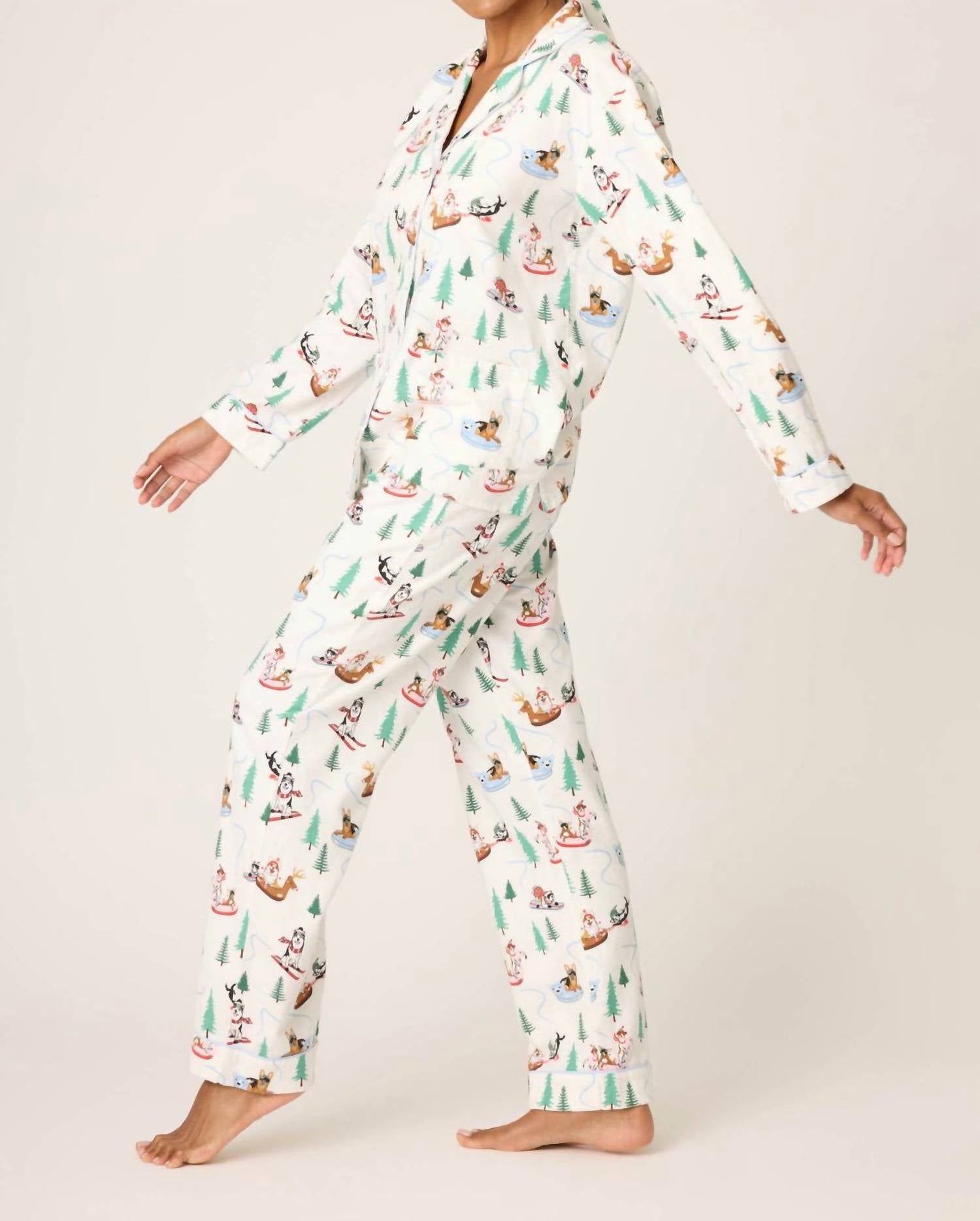 Pj Salvage - Sleigh All Day 3-piece Flannel Pajama Set