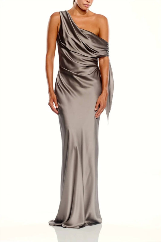 The Sei - Asymmetrical Drape Gown With Tie
