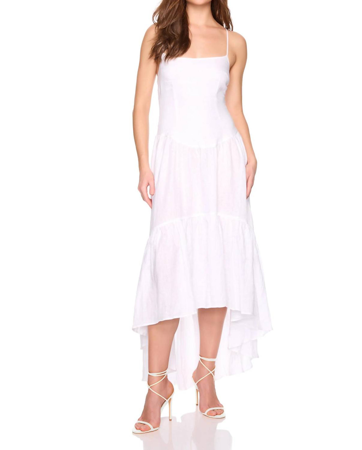 Susana Monaco - Solid Linen Drop Waist High Low Dress