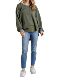 Umgee - Layered Frayed Hem Top