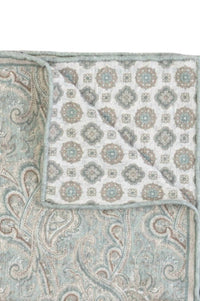 Pacific Silk - Paisley To Medallion Print Hanky Scarf