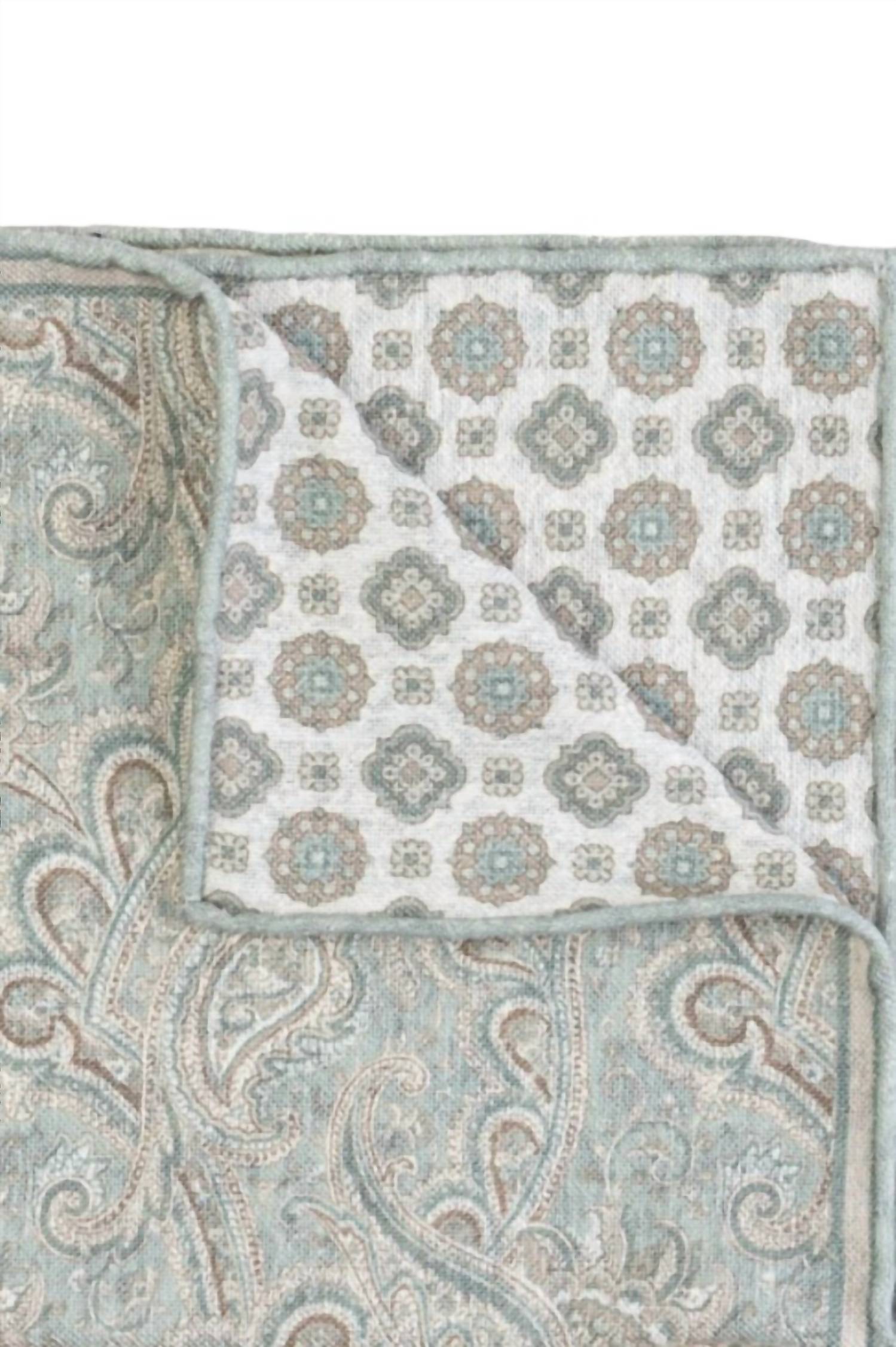 Pacific Silk - Paisley To Medallion Print Hanky Scarf