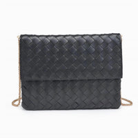 Urban Expressions Women's Woven Clutch Crossbody Bag in black - women's bag