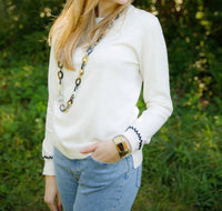 Pure Amici - Split Hem Crew Sweater