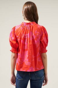 Sugarlips - Maylene Mile Floral Split Neck Top