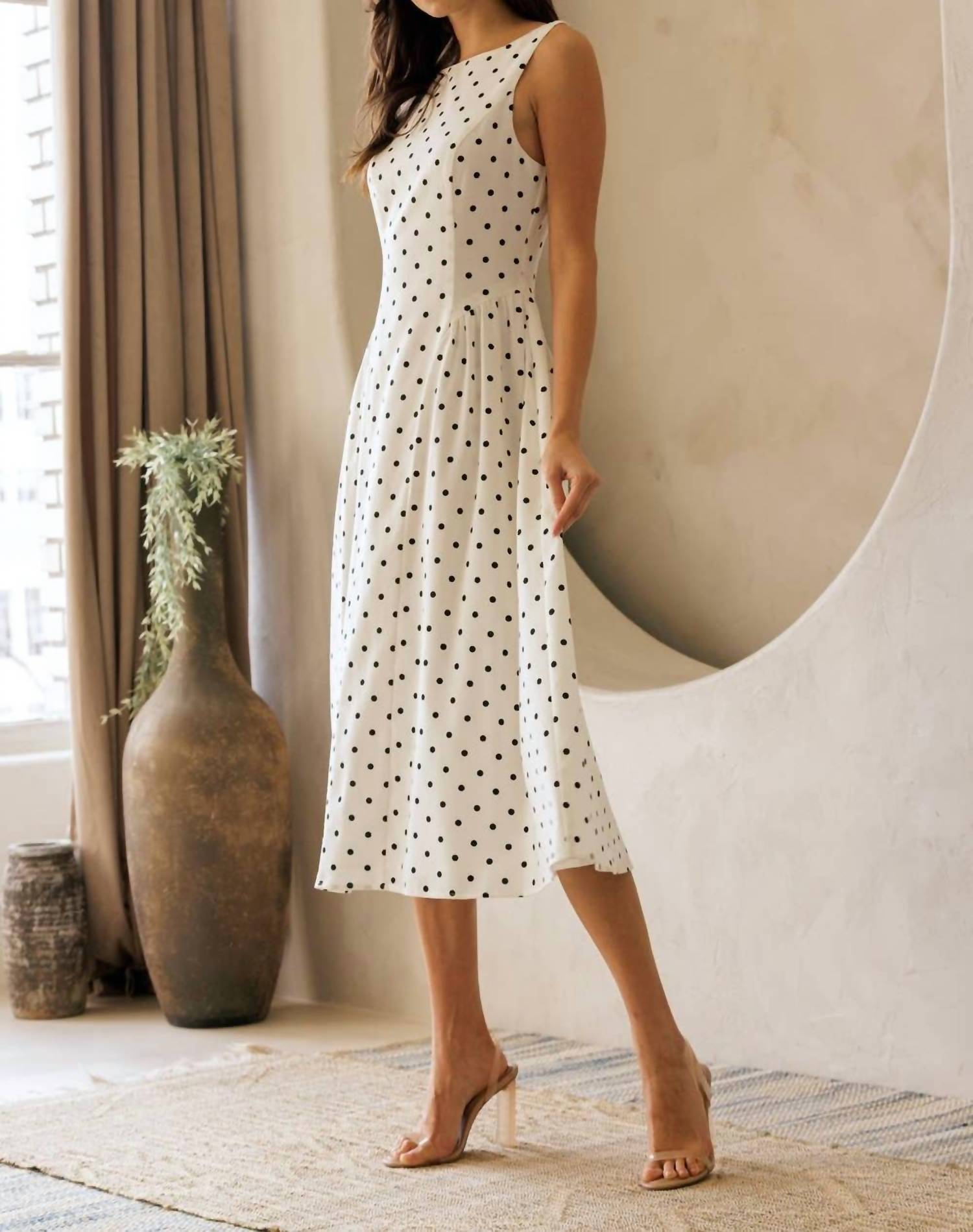 Storia - Polka Dot Fit & flare Midi Dress